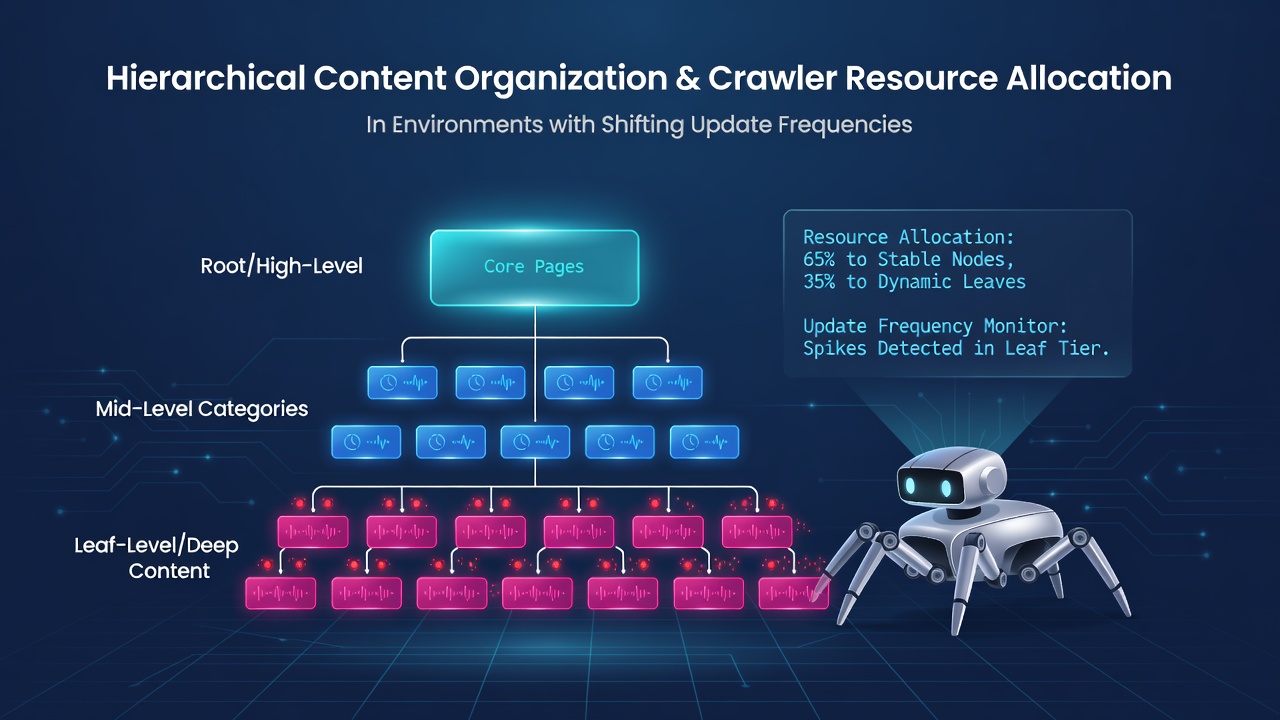 How Hierarchical Content Organization Influences Crawler Resource Allocation in Environments with Shifting Update Frequencies